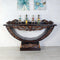 Ohsio Solid Wood Console Table (Brown Gold) lifestyle view