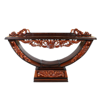 Ohsio Solid Wood Console Table in Brown Gold color front view