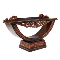 Ohsio Solid Wood Console Table in Brown Gold color 45° side view