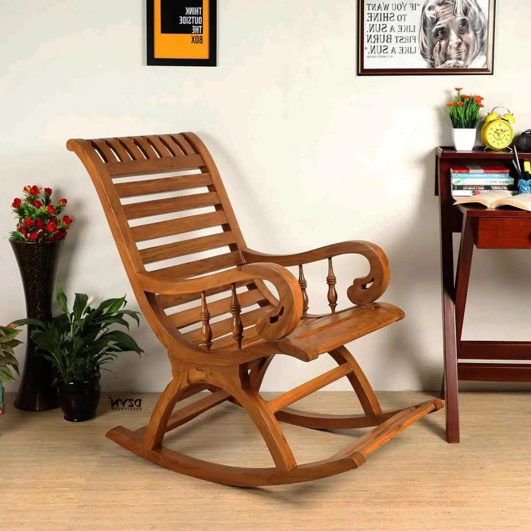 Rocking Chairs | Teak Color Teak Wood Rocking Chair | Omaha – DZYN ...