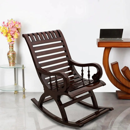 Omaha Teak Wood Rocking Chair (Brown)