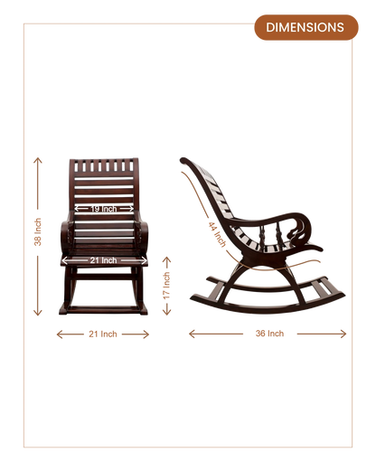Omaha Teak Wood Rocking Chair (Brown)