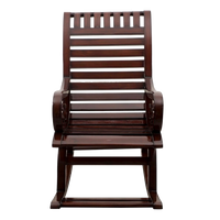 Omaha Teak Wood Rocking Chair in Brown color front view