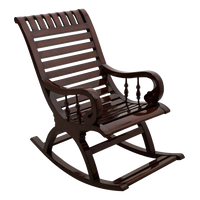 Omaha Teak Wood Rocking Chair in Brown color 45° side view