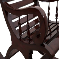 Omaha Teak Wood Rocking Chair in Brown color zoom view handle
