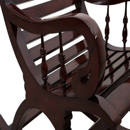 Omaha Teak Wood Rocking Chair in Brown color zoom view handle