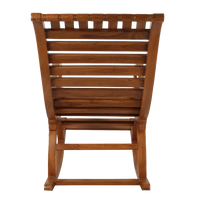 Omaha Teak Wood Rocking Chair in Teak color back view