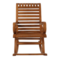 Omaha Teak Wood Rocking Chair in Teak color front view