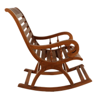 Omaha Teak Wood Rocking Chair in Teak color side view