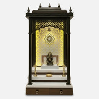 Ompeeth Teak Wood Mandap (Brown) front view 