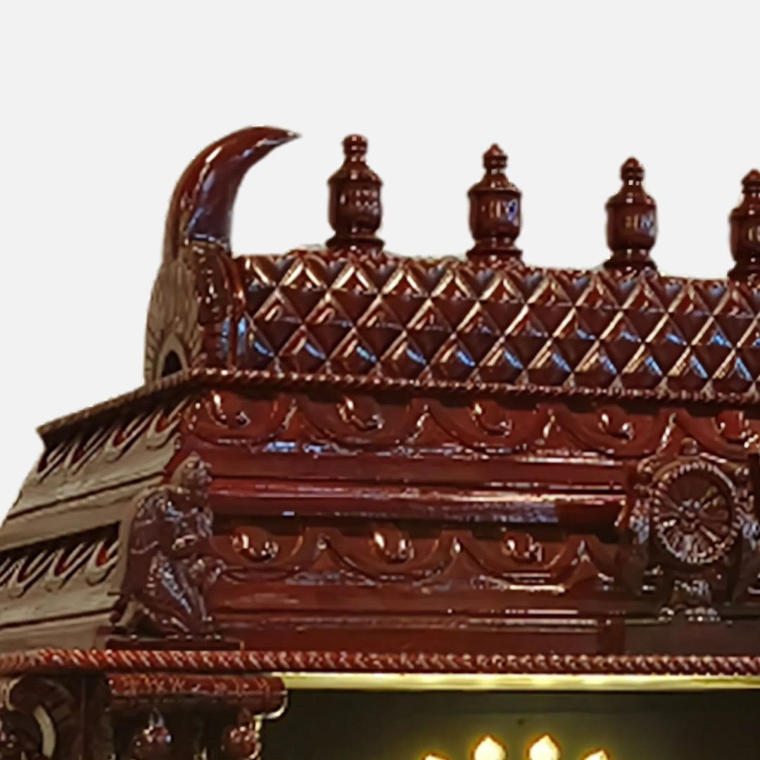 Omprabha Teak Wood Mandap (Brown) close view 