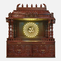 Omprabha Teak Wood Mandap (Brown) front view