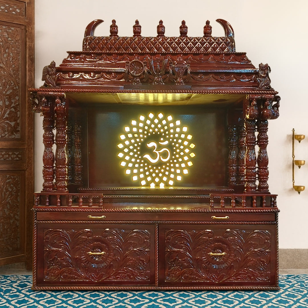 Omprabha Teak Wood Mandap (Brown) lifestyle view 