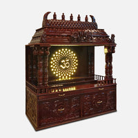 Omprabha Teak Wood Mandap (Brown) side angle 