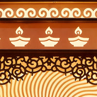 Omtarang Wooden Corian Mandir (White) close view