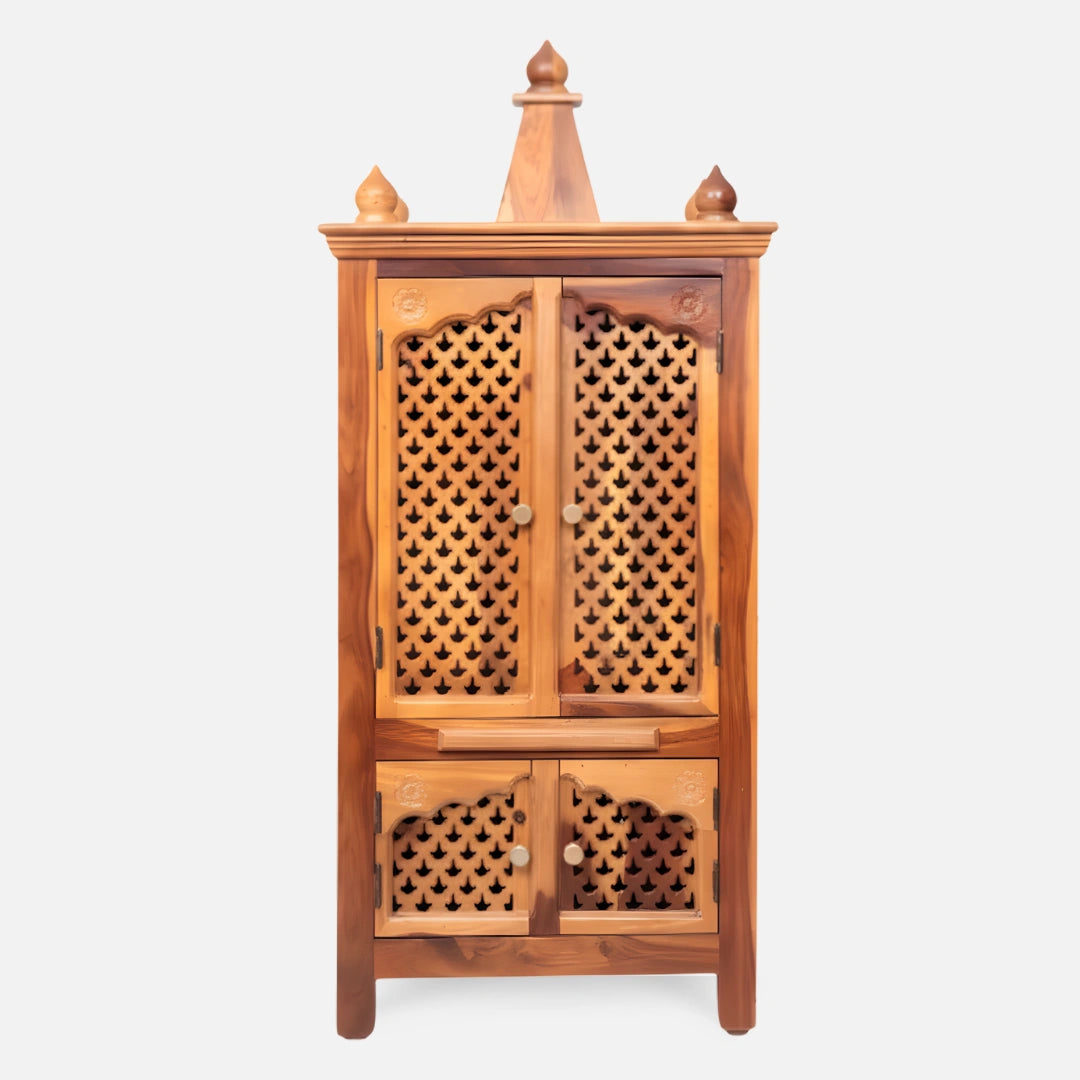 Omvara Teak Wood Mandir - Teak