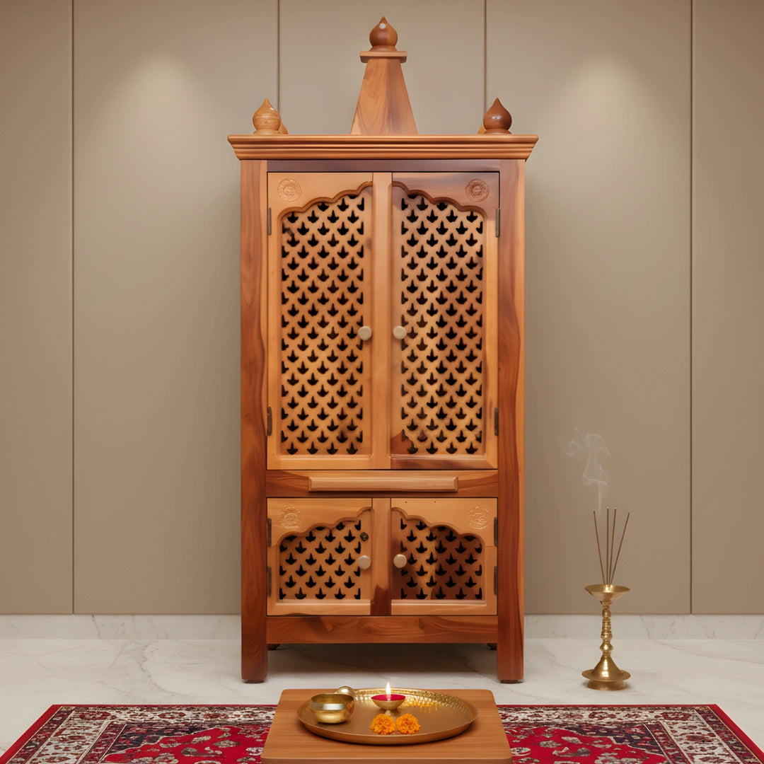 Omvara Teak Wood Mandir (Teak)lifestyel view 