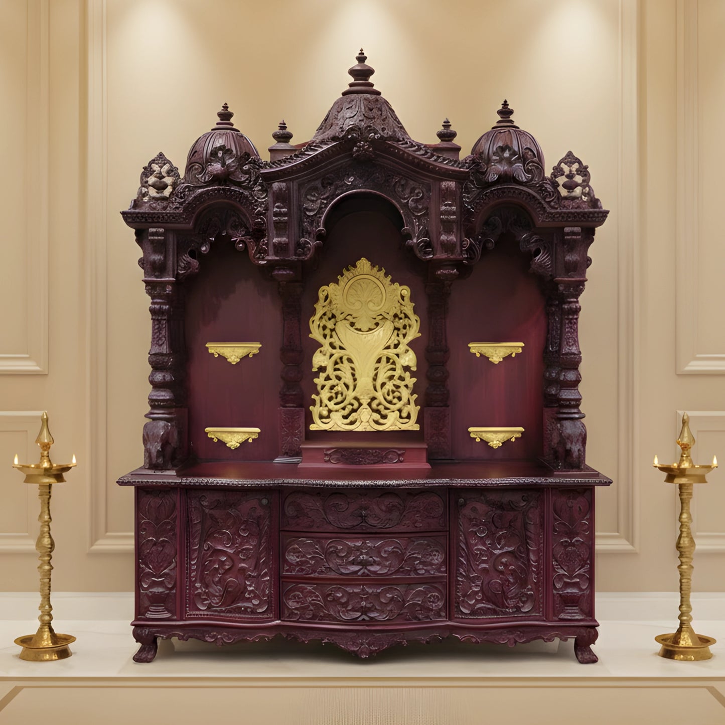  Omya Teak Wood Mandap (Cherry)  lifestyle image 