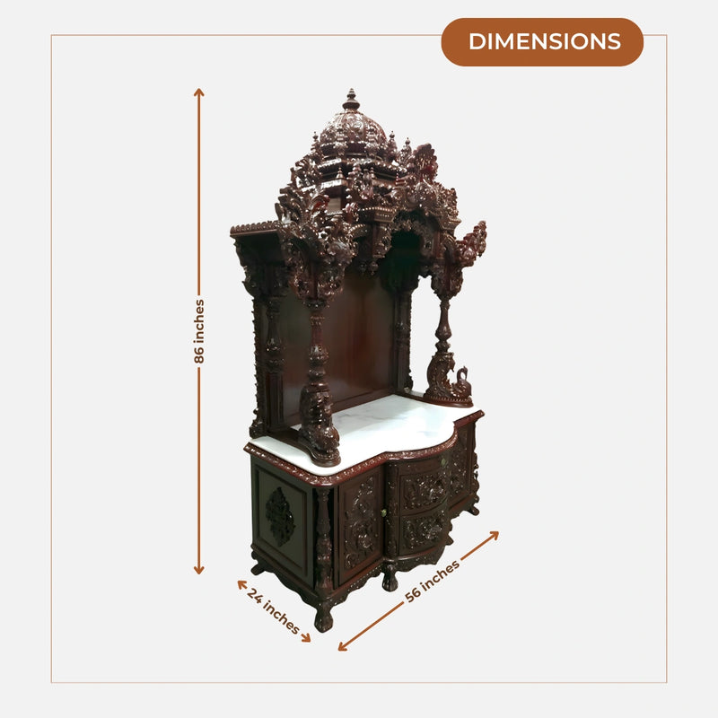 Padmanabha Teak Wood Mandap (Cherry) dimensons
