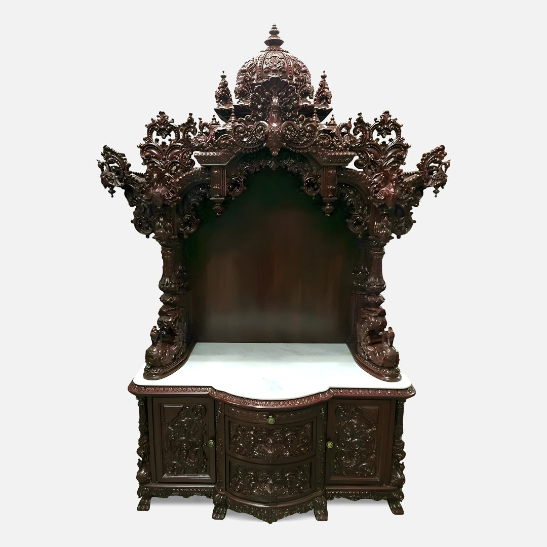 Padmanabha Teak Wood Mandap (Cherry) front view