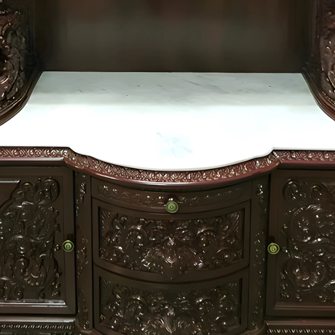 Padmanabha Teak Wood Mandap (Cherry) pooja area 