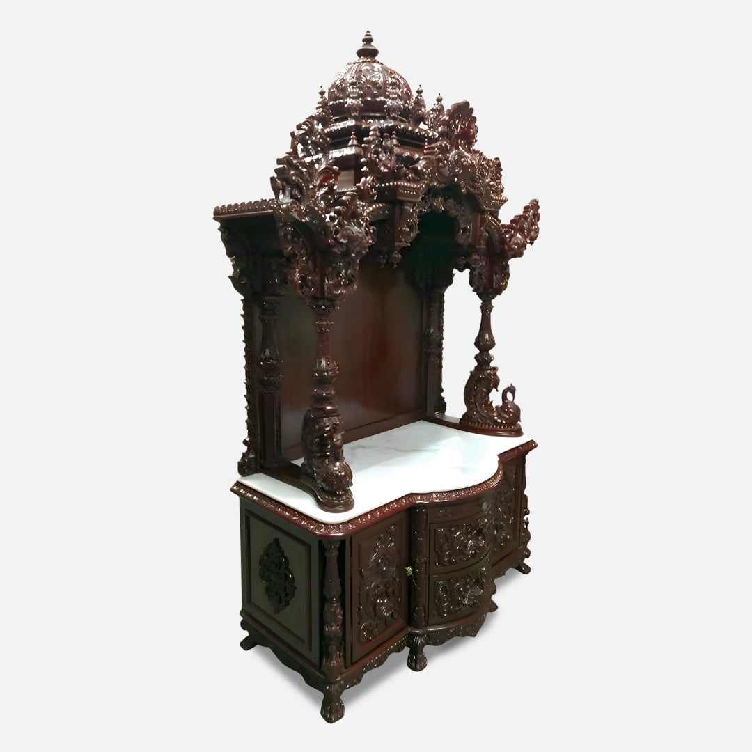 Padmanabha Teak Wood Mandap (Cherry) side angle