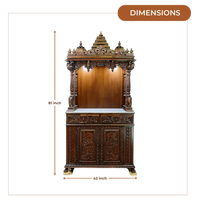 Padmanidhi Teak Wood Mandap (Brown) dimensions