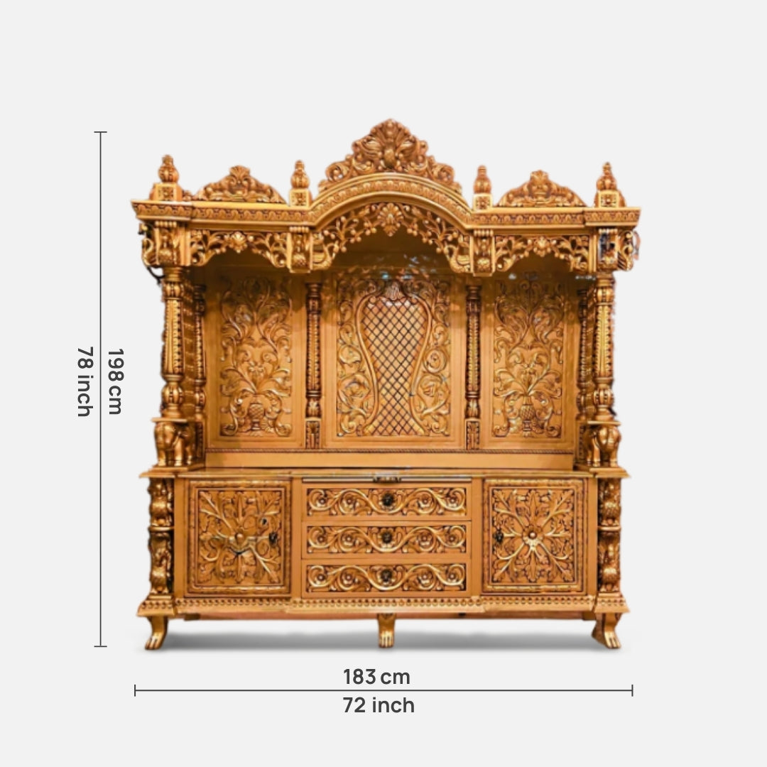  Padmashri Teak Wood Mandap (Gold) dimensions