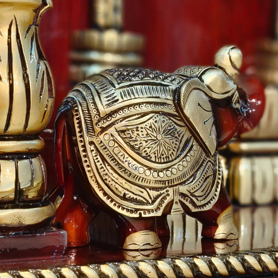 Padmavasa Teak Wood Mandap (Bown Gold) close  view 