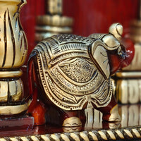 Padmavasa Teak Wood Mandap (Bown Gold) close  view 
