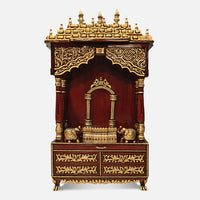 Padmavasa Teak Wood Mandap (Bown Gold) front view