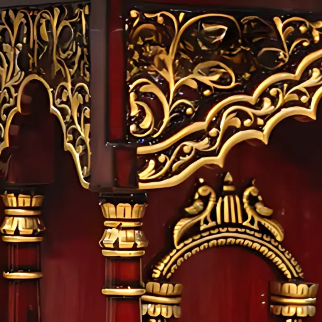 Padmavasa Teak Wood Mandap (Bown Gold) zoom view 