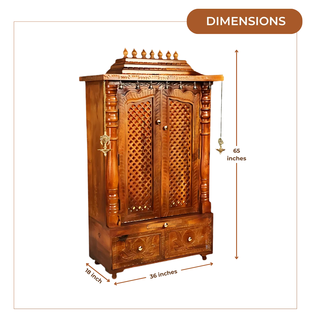 Padmavik Sheesham Wood Mandap (Teak) Dimensions