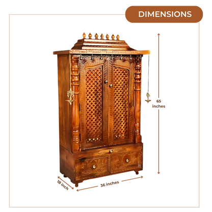Padmavik Sheesham Wood Mandap (Teak) Dimensions