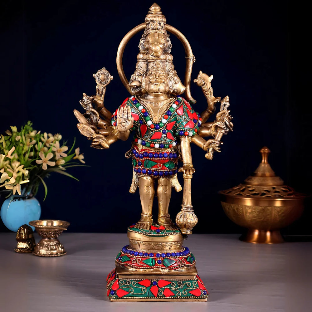 Panchamukhi Hanuman Brass Idol 13 lifestyle view