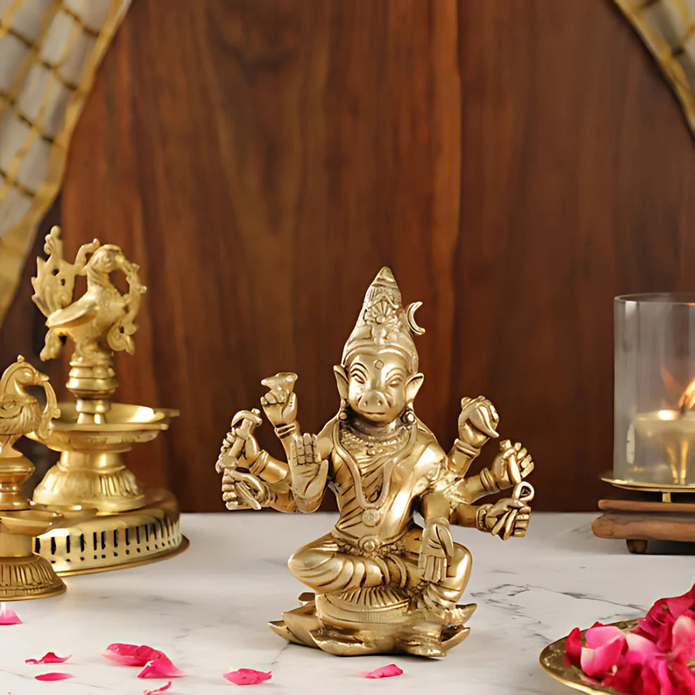 Panchamukhi Hanuman Brass Idol 3 lifestyle view