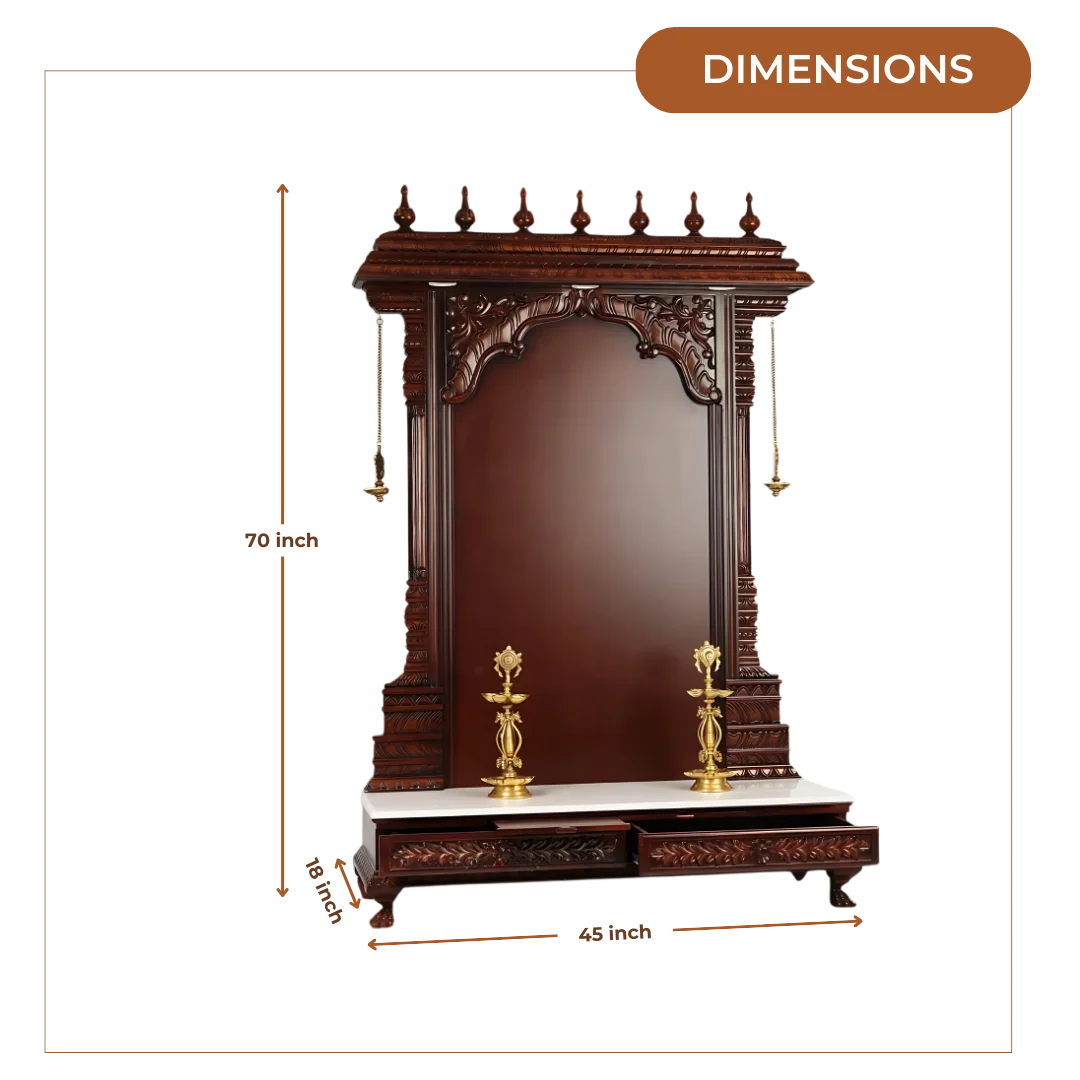 Param Teak Wood Mandap (Brown) dimensions