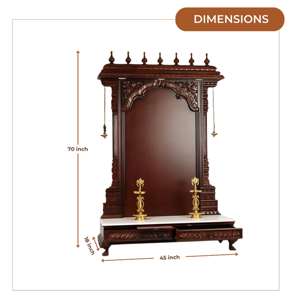 Param Teak Wood Mandap (Brown) dimensions
