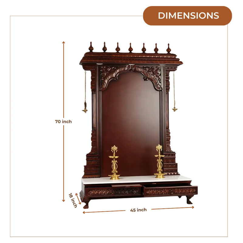 Param Teak Wood Mandap (Brown) dimensions