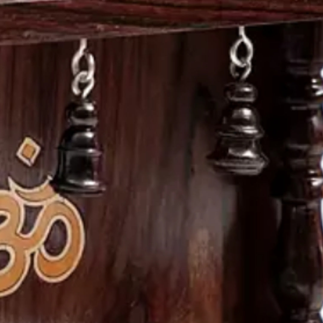  Peethika Teak Wood Mandir (Brown) close view 