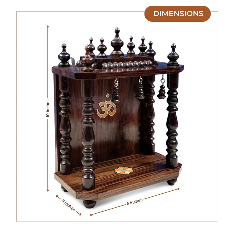  Peethika Teak Wood Mandir (Brown) dimensions 