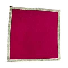 Pink Velvet Pooja Aasan with Golden Border