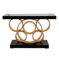 Pique Solid Wood Console Table in Brown Gold color front view