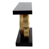 Pique Solid Wood Console Table in Brown Gold color side view