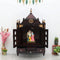 Pooja Graham Large Floor Rested Pooja Mandir with Door (Brown Gold) lifestyel view