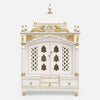 Pooja Graham Large Floor Rested Pooja Mandir with Door White Gold
