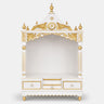 Pooja Graham Large Floor Rested Pooja Mandir without Door (White Gold)