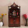 Pooja Graham Large Floor Rested Pooja Mandap with Door (Brown Gold)