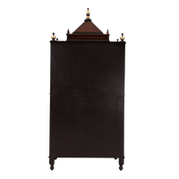 Pooja Graham Large Floor Rested Pooja Mandap/Wooden temple with doors for home in Brown Gold color back view