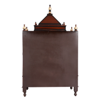 Pooja Graham Large Floor Rested Pooja Mandir/Wooden temple for home in Brown Gold color back view